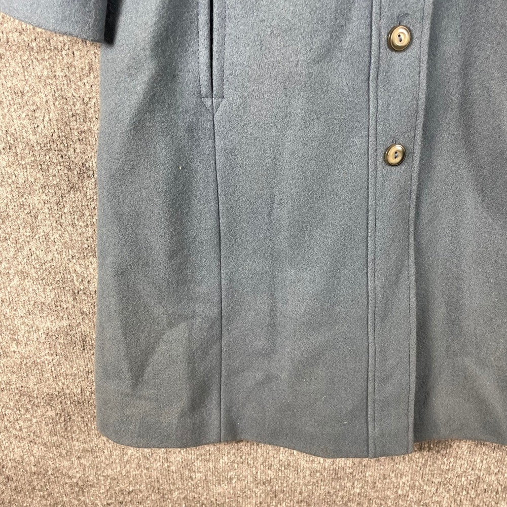 Vintage Sears JR Bazaar Coat Womens Small Blue Wool Blend Long Button Front 70s - Picture 9 of 15